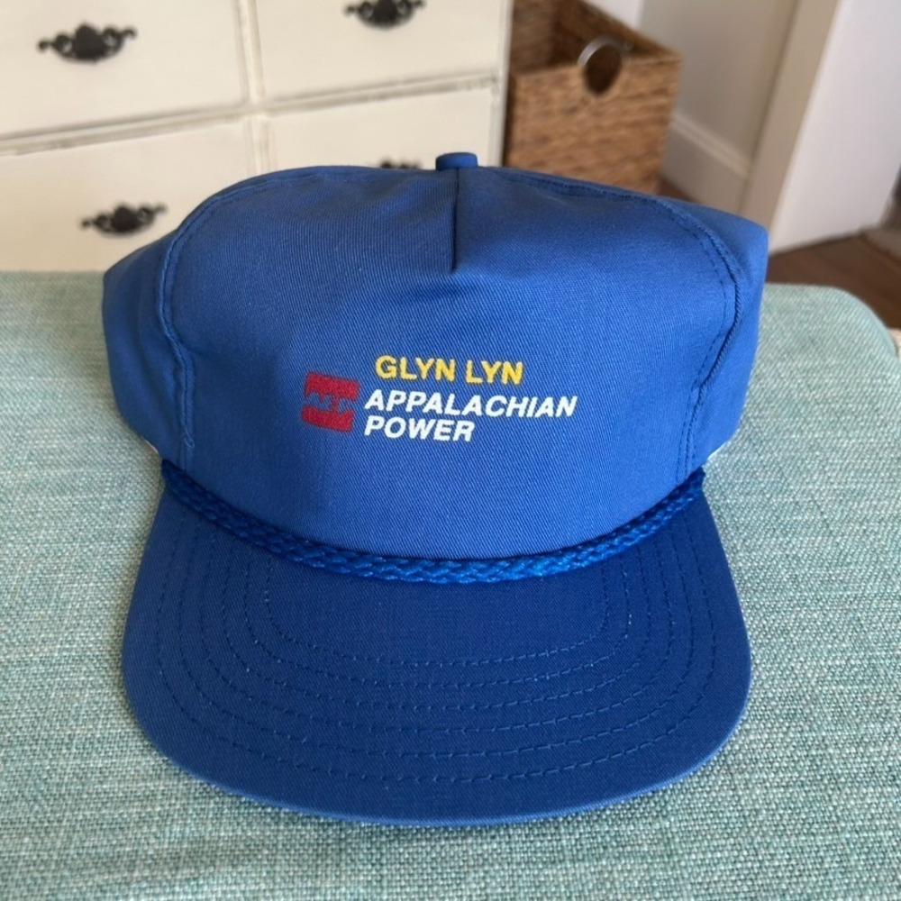 Vintage Glen Lyn Appalachian Power Blue Trucker Snapback Rope Trim Hat